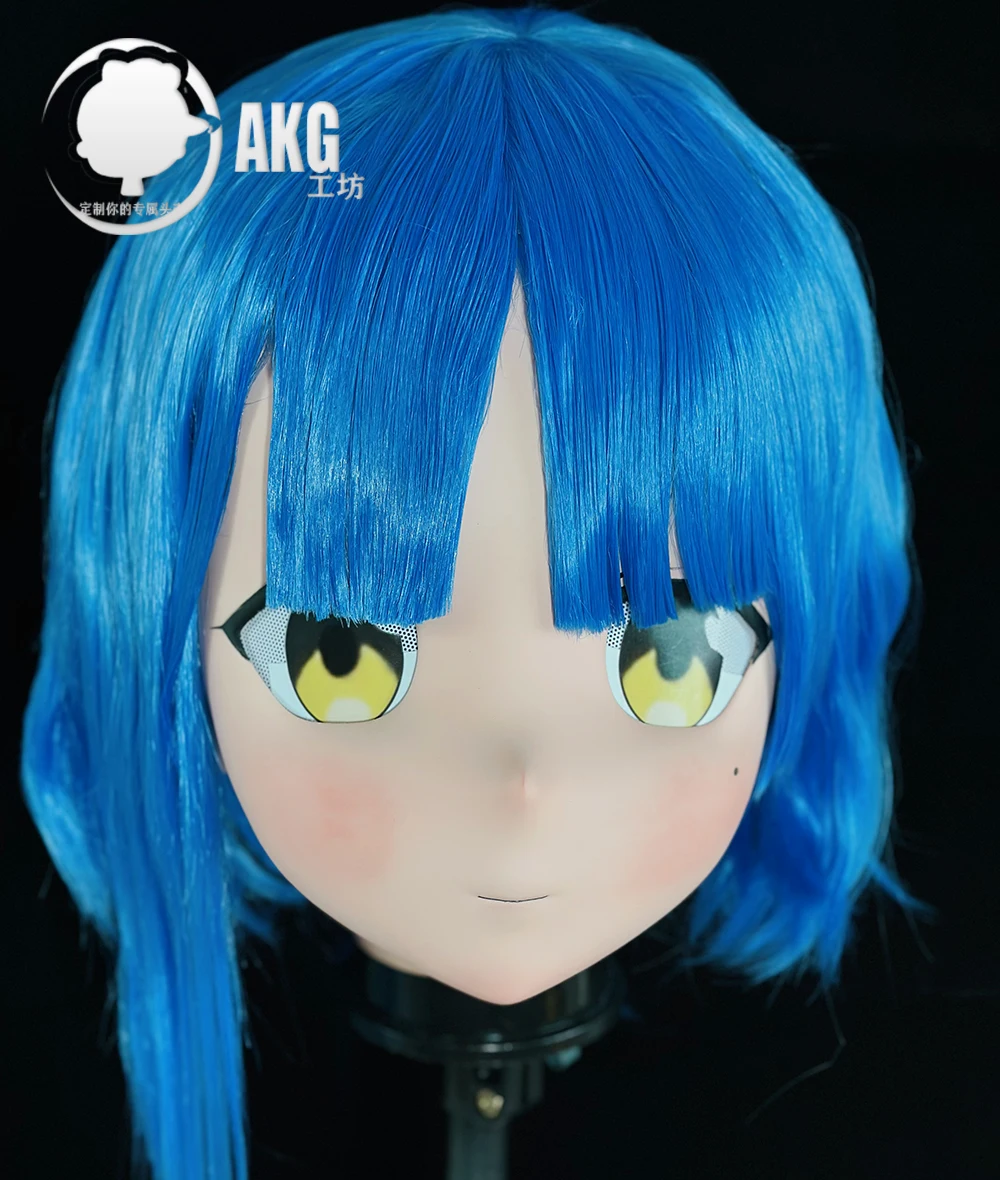 (AL81) Customize Character Crossdress Female/Girl Resin Half/ Full Head With Lock Cosplay Japanese Anime Game Role Kigurumi Mask