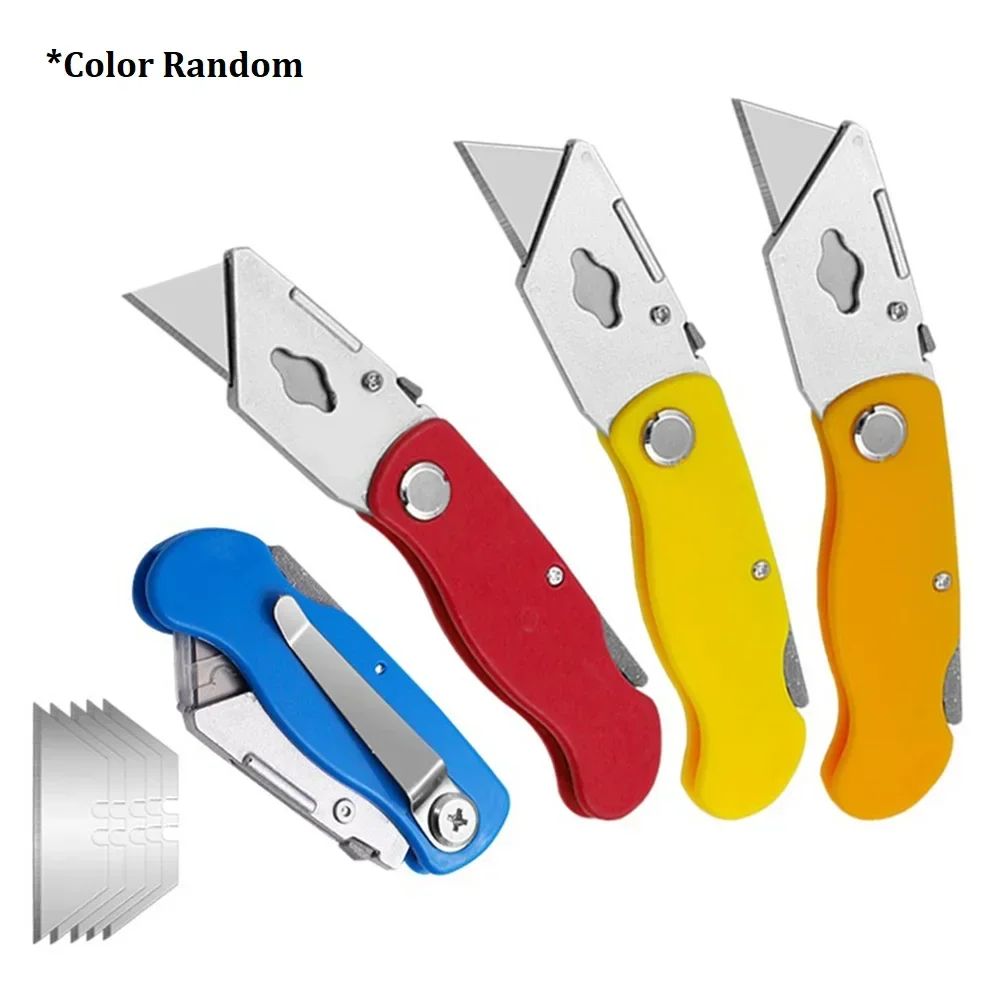 Hook Cutter With 5PCS Blade Acrylic Board Plastic Paper Cutting Folding-Knife Tool Art Cutter DIY Hand Tools Random Color