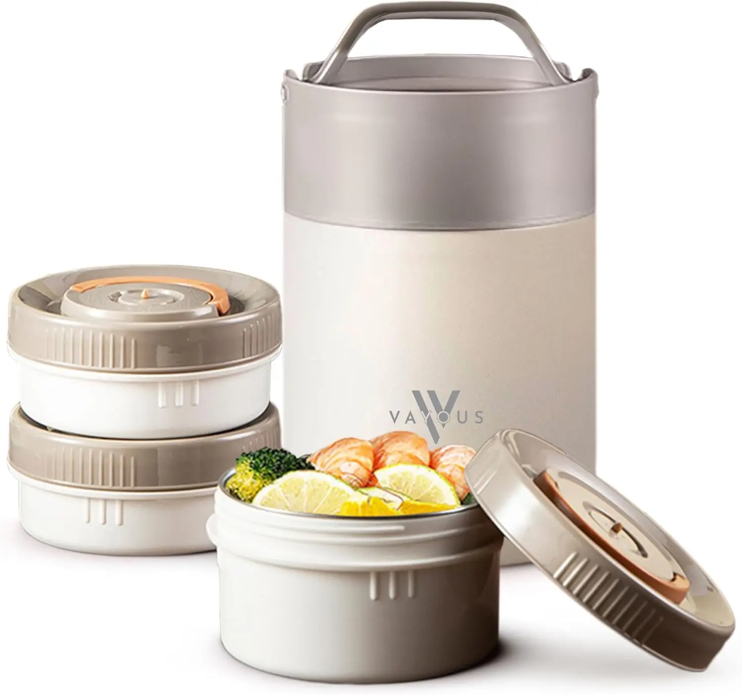 

60oz Insulated Food Jar with Phone Holder Lid, Stainless Steel Lunch Box, Leak-Proof Thermal Bento for Adults