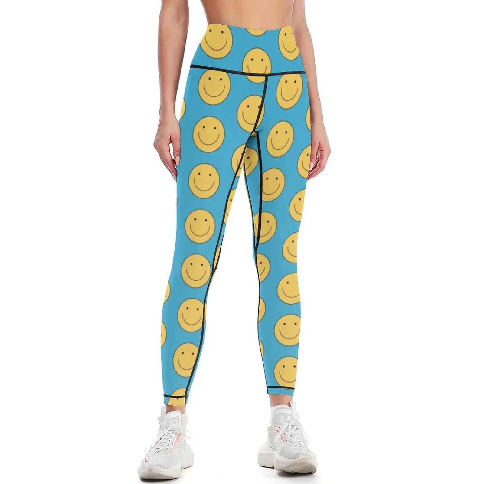 

happy face Sticker Pack Leggings sports shirts gym Sports female Leginsy push up Legging sexy woman Womens Leggings