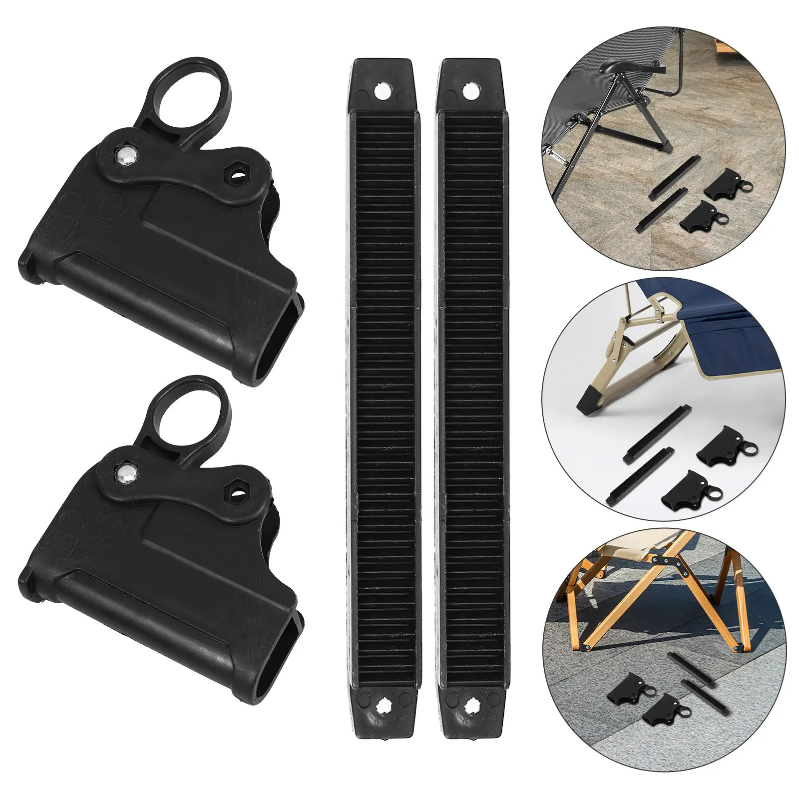 1Pair Plastic Locking Latch Hinge Foldable Chair Replacement Parts for Camping Beach Lounge Chair Armrest Recliner Handle
