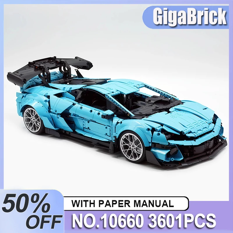 

GULY 10660 MOC Collectible Speed Racing Building Blocks Blue Hypercar Model Bricks Puzzle Assembly DIY Toys Birthday Gifts Kids