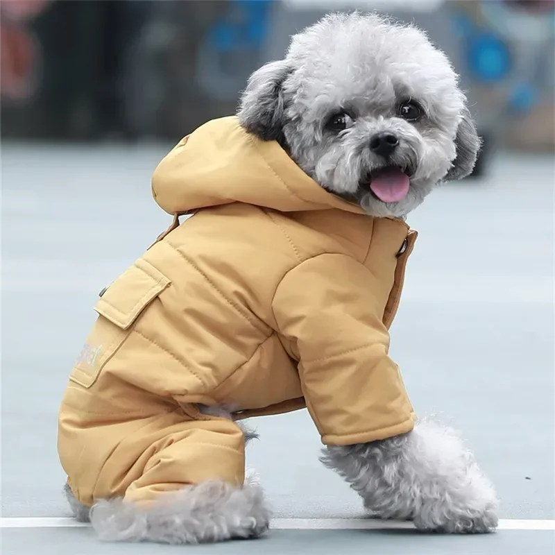 Pet Winter Clothes Dog Apparel Small Dog Costume Jumpsuit Thicken Warm Coat Jacket Yorkshire Pomeranian Poodle Puppy Clothing