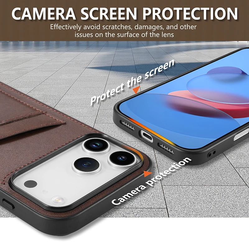 الفاخرة المحفظة فتحة حامل بطاقة المحفظة جراب هاتف آيفون 17 برو ماكس 16 15 14 زائد 13 12 11 لينة سيليكون غطاء مقاوم للصدمات #4