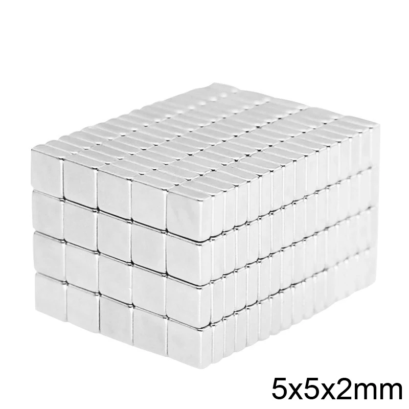 5x5x2mm Small Block Magnet Strong N35 Square  Rare Earth Magnet 5*5*2mm Neodymium Magnets Sheet 5x5x2 5*5*2