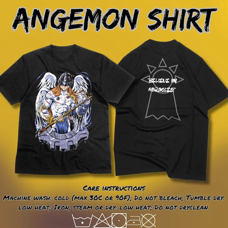 Angemon Digimon T-Shirt  adventure 90s Anime