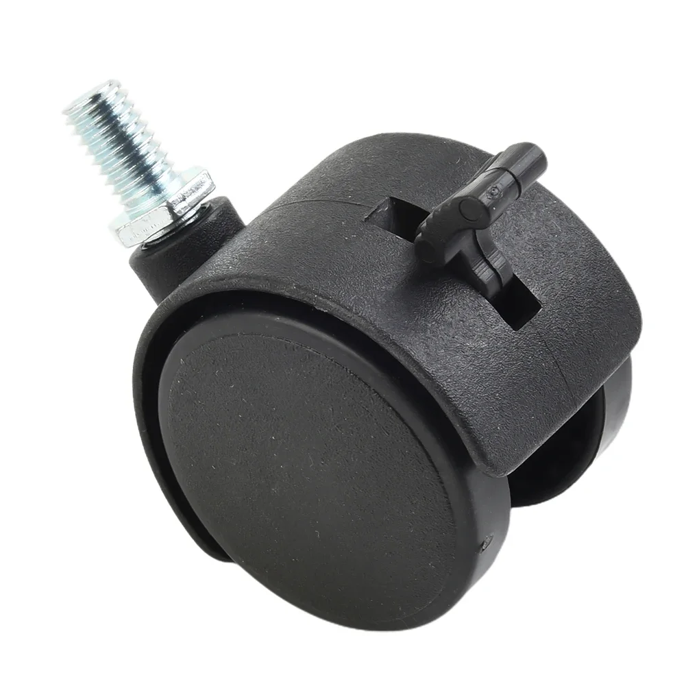 Double Wheel Caster Plastic Swivel Roller Caster Wheel For Furniture, Office Chairs, Trolleys 360 Swivel, Threaded Rod Connector