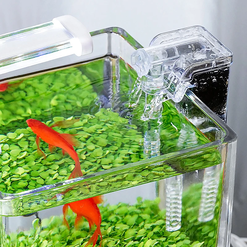 ^Aquarium External Hanging Filter Mini Filter Fish Tank Power Interface 2.5W Flow 250H/L For Fish Tanks Aquarium Below 30CM
