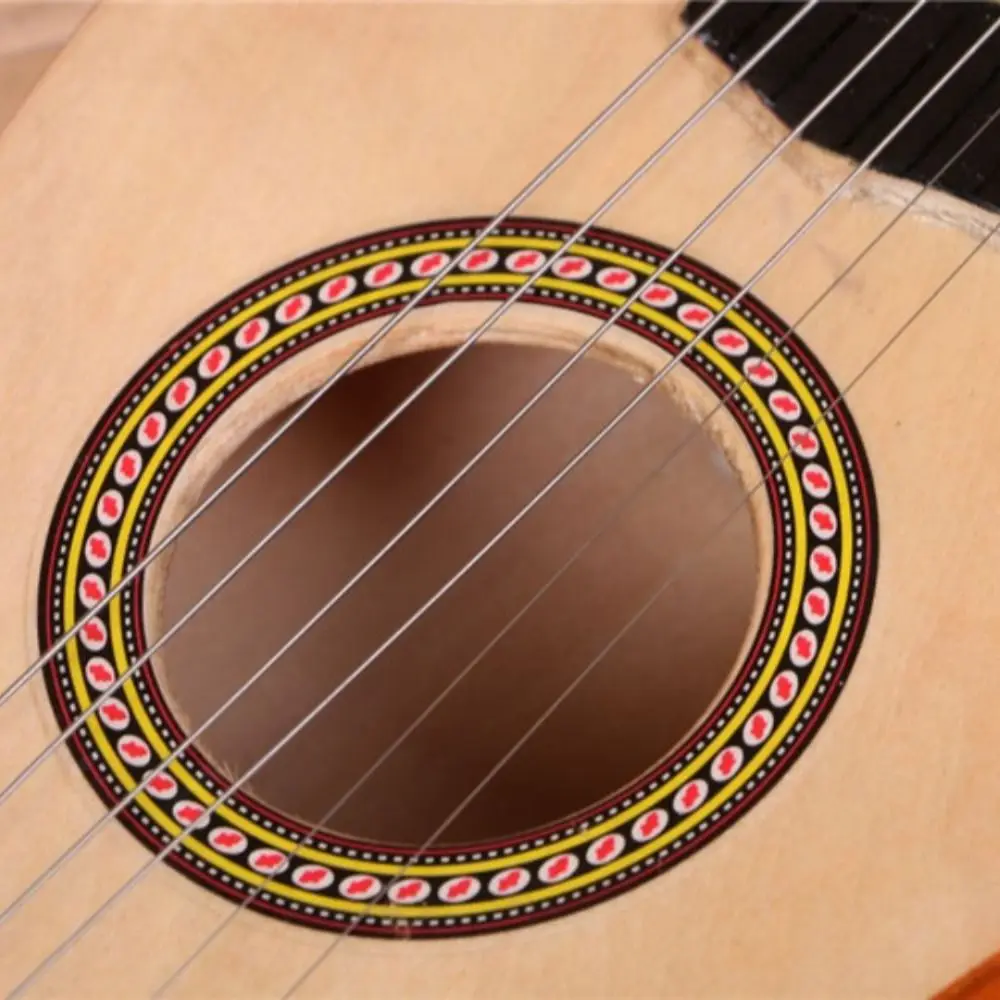 

Детская гитара из цельного дерева, регулируемая струнная ручка, классический детский инструмент, игрушка, многоцветный, прочный