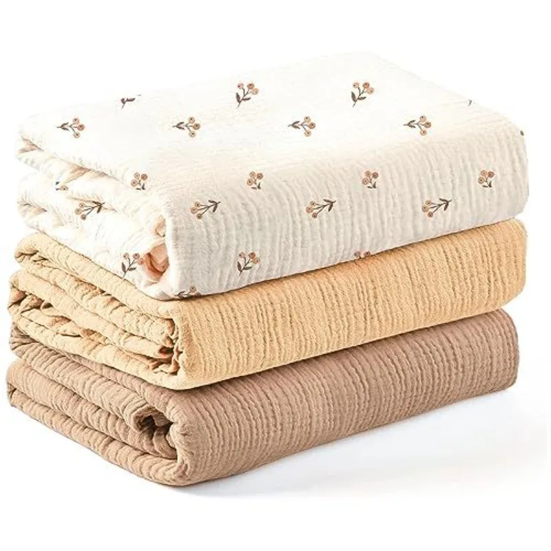 3pcs/set 6-Layer Muslin Swaddle Blanket for Baby Soft Cotton Gauze Receiving Blankets for Newborn Soft Wrap Set Toddler Boy Girl - Image 6