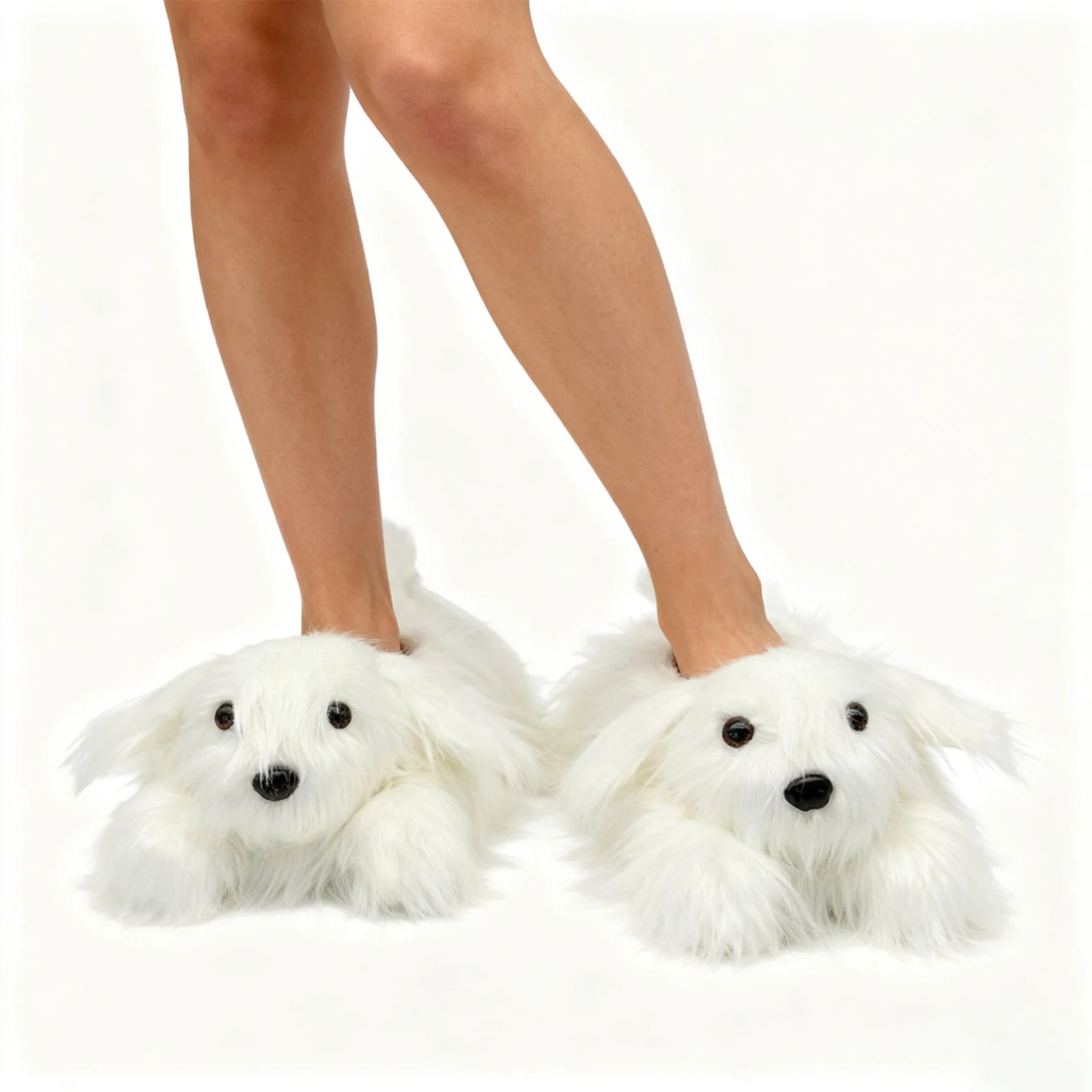 One Size Cute Cotton Slippers For Women With Plush Lining And EVA Upper Soft Warm Winter Indoor Home Use Thick Base Anti-Slip