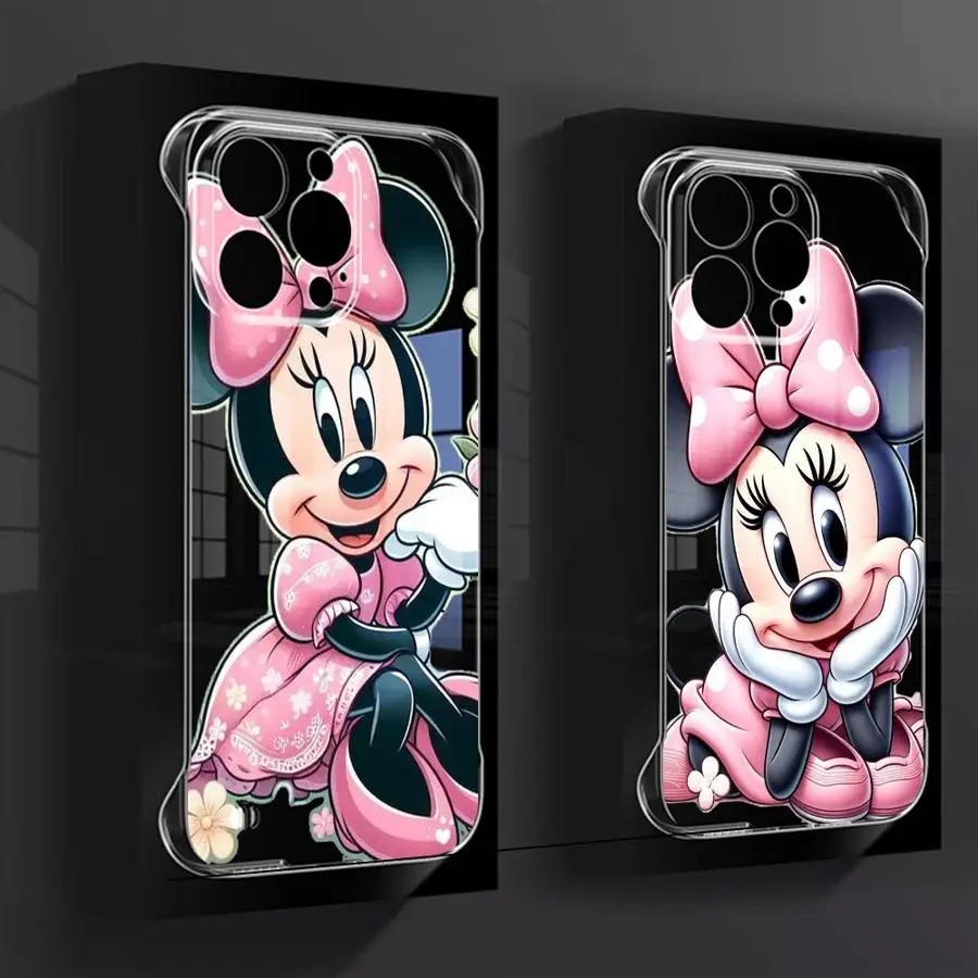 Disney Minnie Mouse Case For Apple iPhone 16 15 11 13 14 Pro Max 12 Silicone 15Plus 11Pro Clear Hard Phone Cover