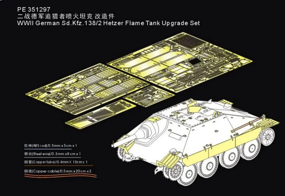 VOYAGER PE351297 WWll German Sd.Kfz.138/2 Hetzer FlameTank Upgrade Set For TAKOM