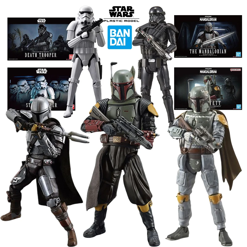 Bandai Star Wars Anime Boba Fett Clone Trooper figuras de acción el mandaloriano 1/12 Kit de modelo de plástico Death Trooper caja original