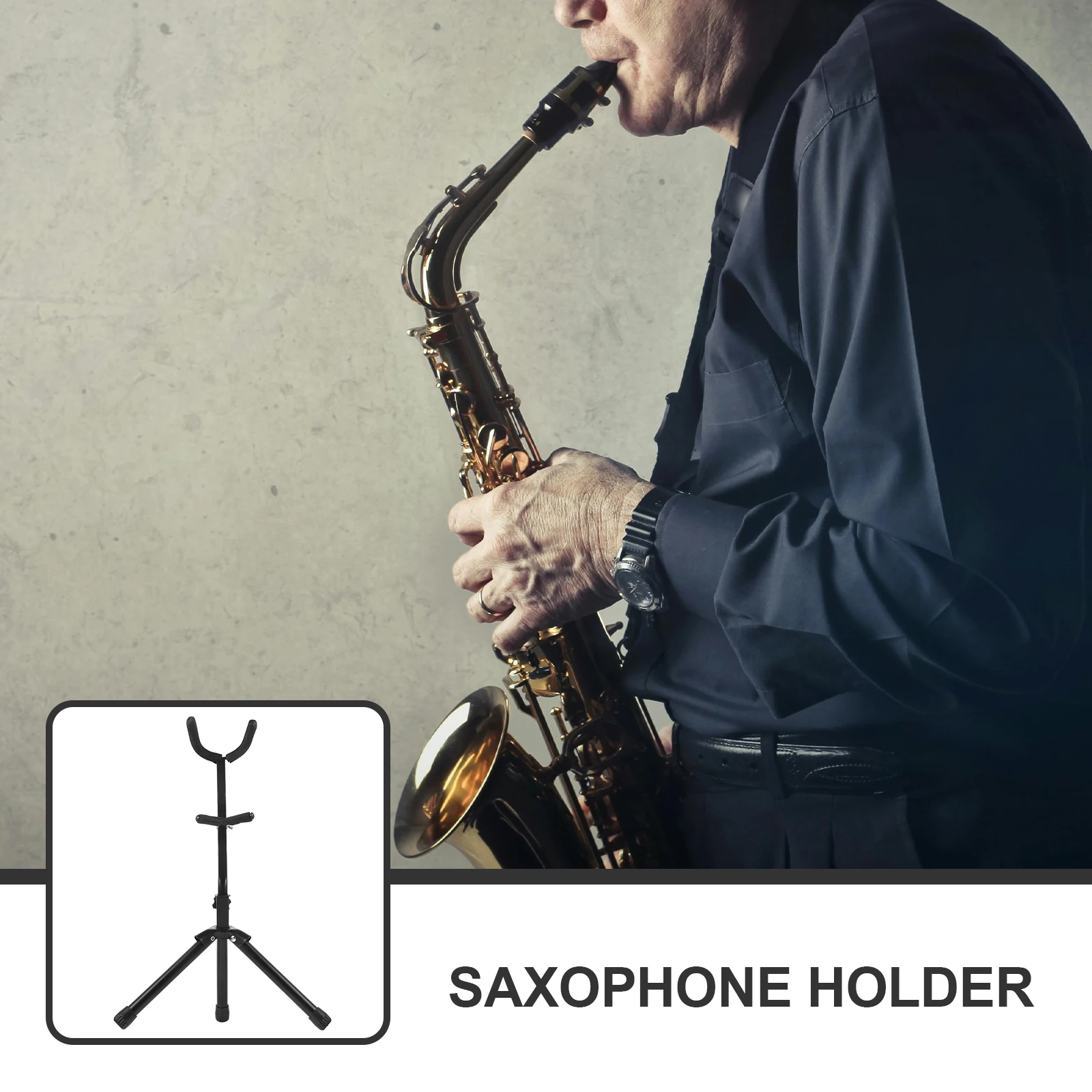 

Saxophone Stand Portable Display for Tenor Adjustable Holder Rack Accessories Alto Musical Instrument