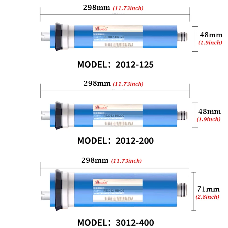 50G 75G 100G 125G 150G 200G 300G 400G Reverse Osmosis RO Membrane Replacement Filters for Water Filtration Water Purifier Filter