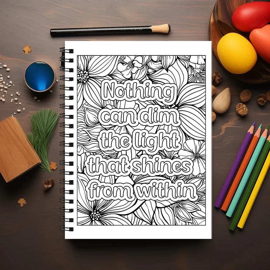 Encouraging Proverbs Adult Coloring Book - 8.3x 11.2 Inch 22 Page Coloring Book - Helps Reduce Stress and Ease Emotions