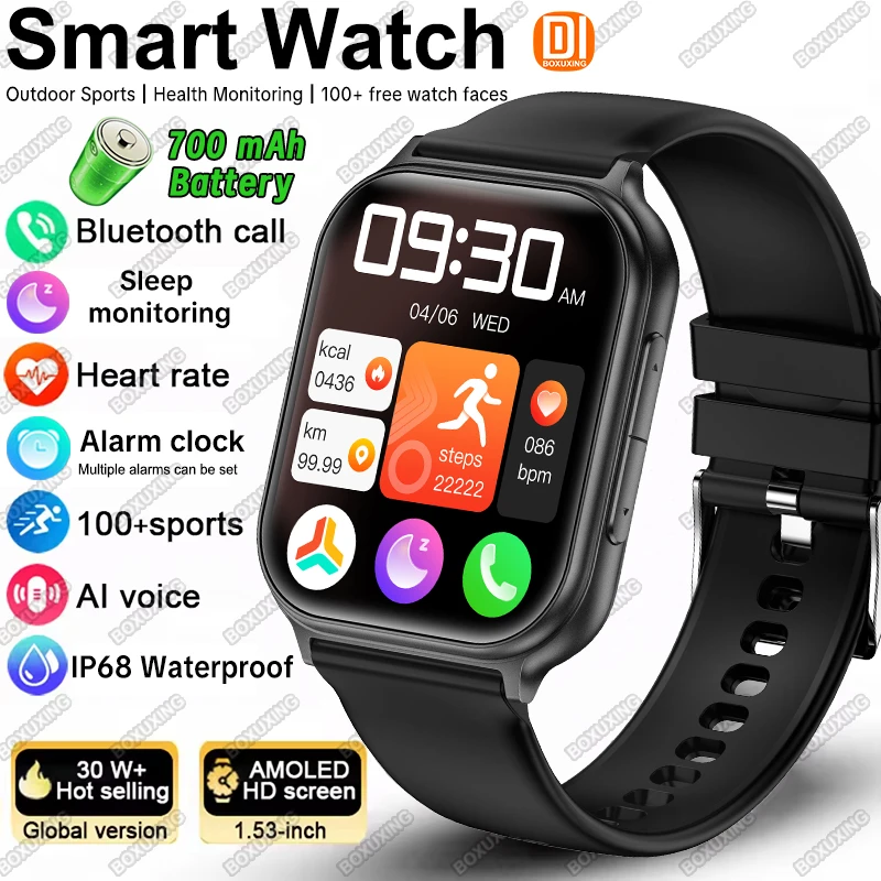 

Новые смарт-часы BOXUXING 2026 для мужчин и женщин: профессиональные спортивные, водонепроницаемые (IP68), с измерением пульса 24/7, Bluetooth-звонками