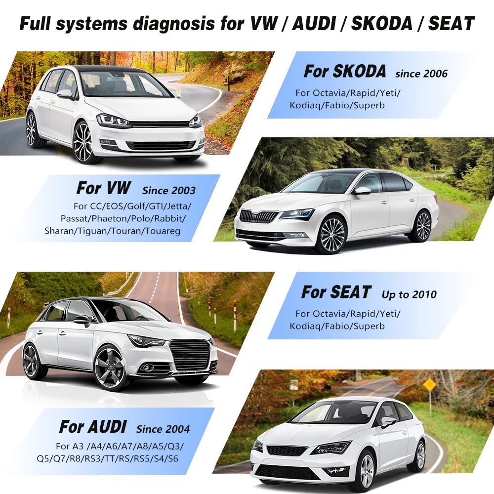 KONNWEI KW450 Obd2 قارئ رمز الماسح الضوئي أداة تشخيص النظام الكامل لـ VAG لشركة فولكس فاجن لأودي لمقعد لسكودا