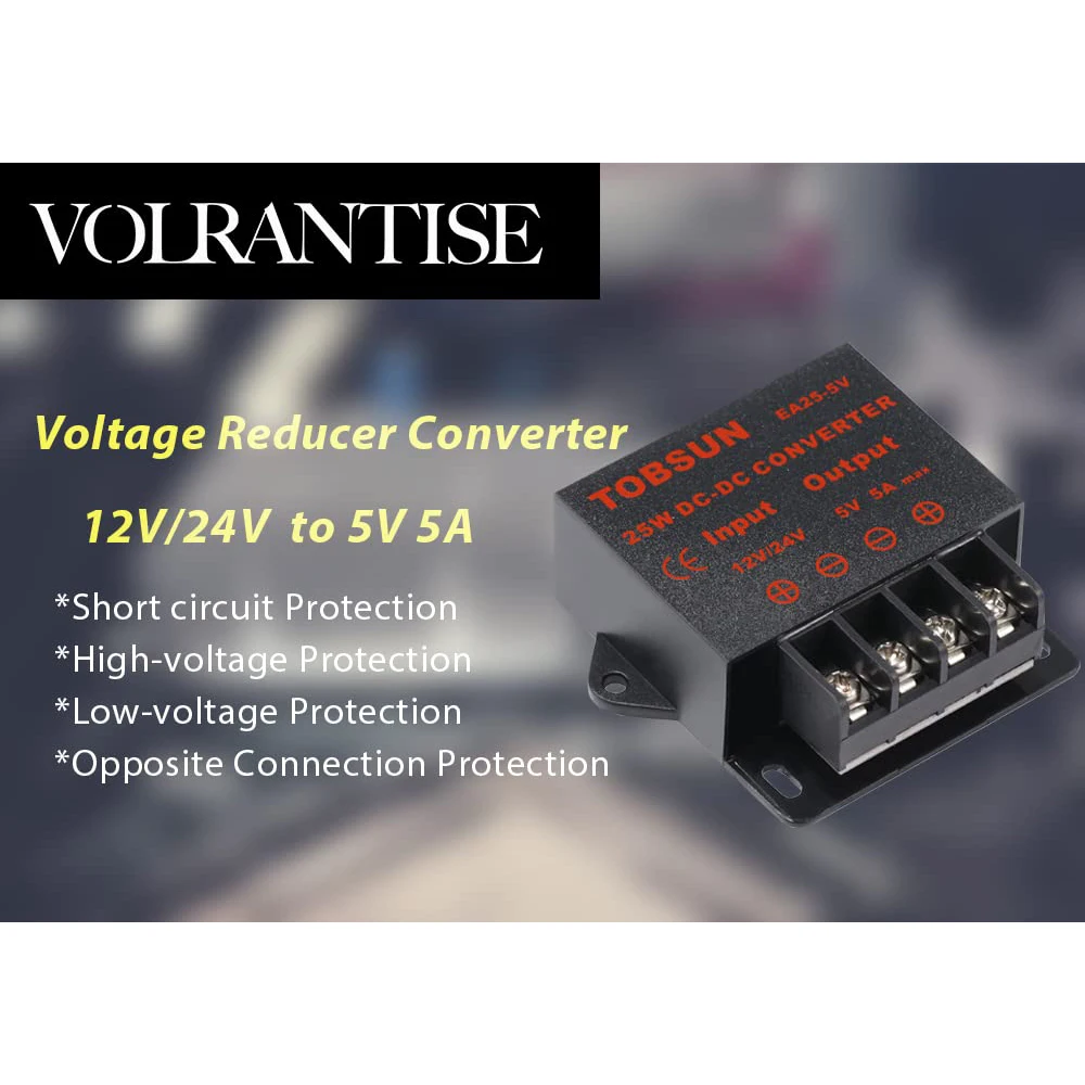 DC Voltage Regulator Buck Converter - 24V to 12V, 5A, 60W Step Down Power Converter Module