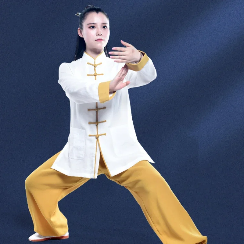 Tai Chi Clothing Linen Cotton Breathable Practice Clothes Women Martial Arts Clothes Performance Clothes 2022 New Style