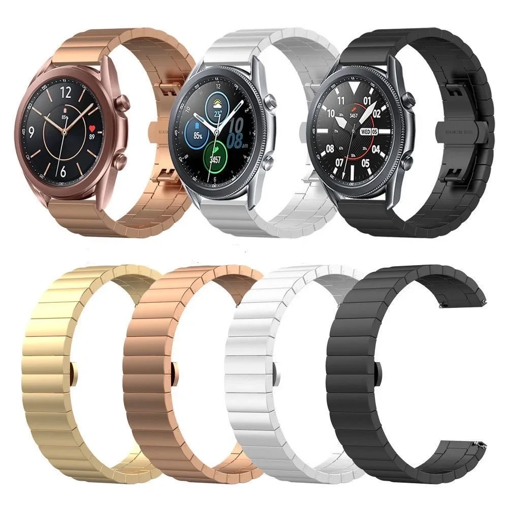 Cinturino in metallo da 22mm 20mm per Samsung Galaxy Watch 3/4/5/6 Huawei Watch 3/4/GT2 fibbia a farfalla in acciaio inossidabile per Amazfit GTR/GRS