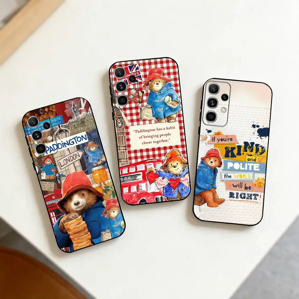Cute Paddington bear    Phone Case For Samsung S25,S24,S21,S22,S23,S30,Ultra,S20,Plus,Fe,Note,10,9,5G Black Cover