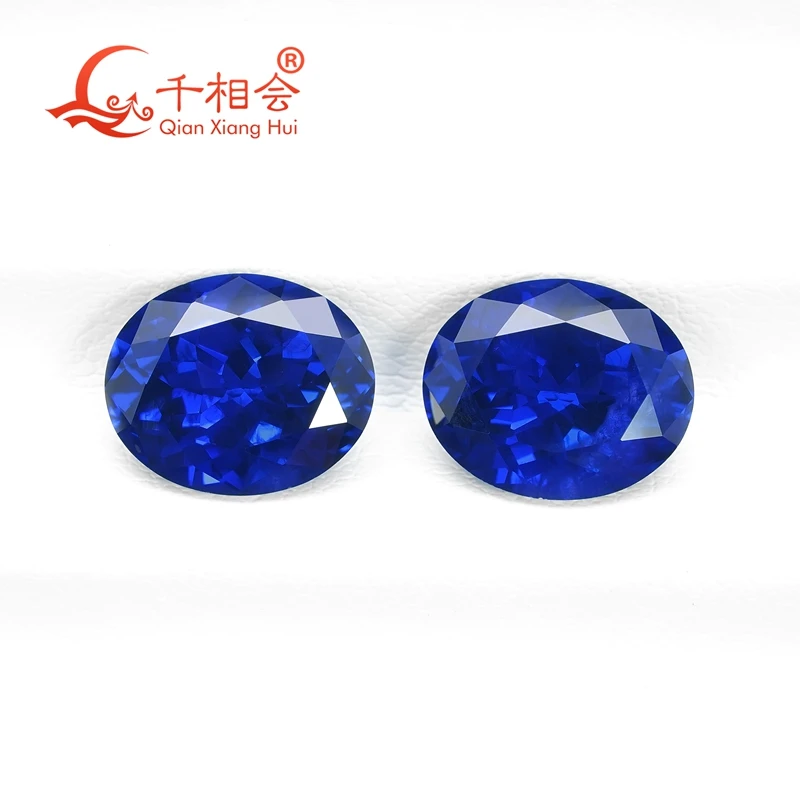 9x11mm oval shape royal blue color Yttrium Aluminum Garnet Cultivated Tsavorite with inclusions artificial gem stone