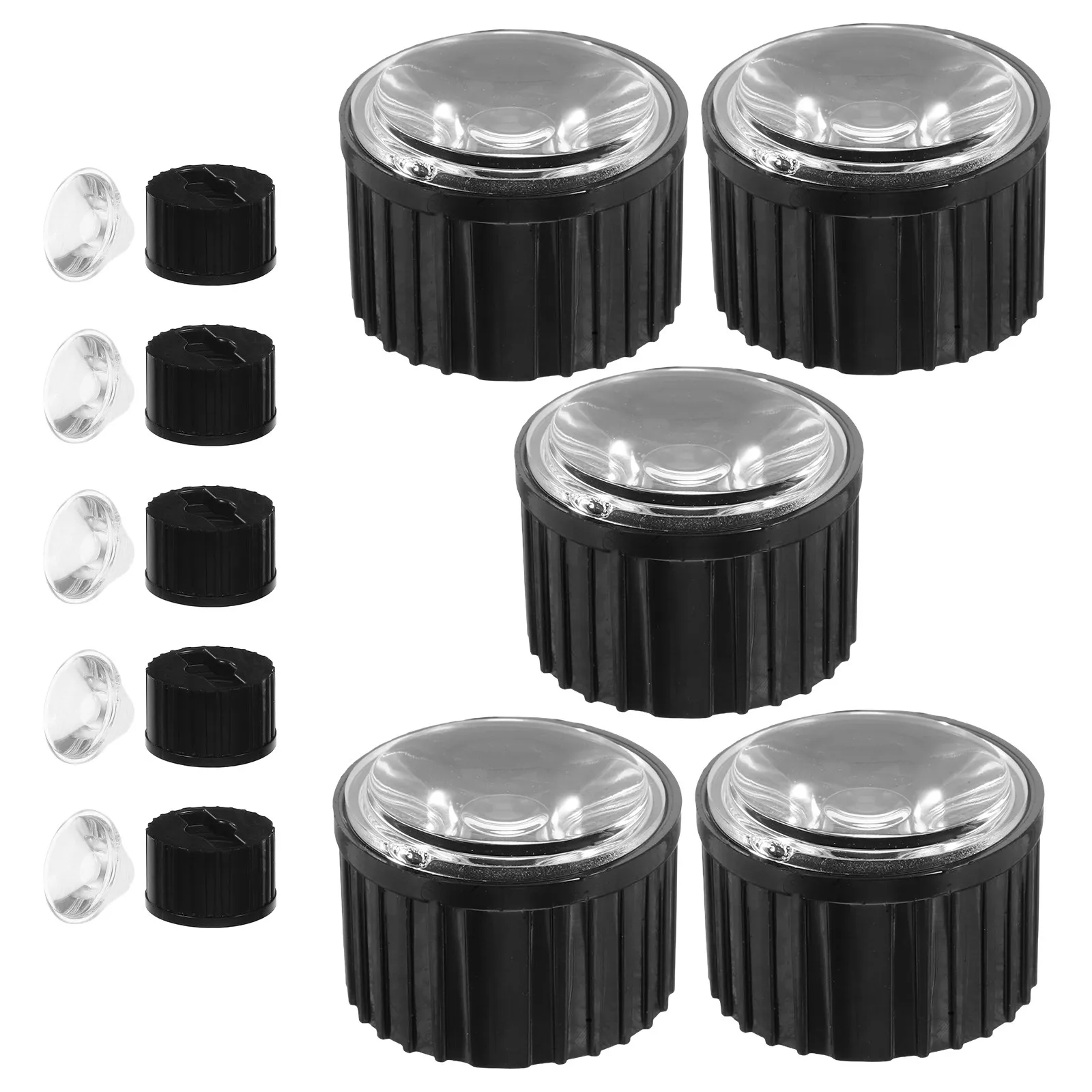 10Sets Acrylic LED Lens Kit 20Mm Transparent Focusing Lenses with Holder Bracket for Spotlights Ceiling Lights Wall Washers High
