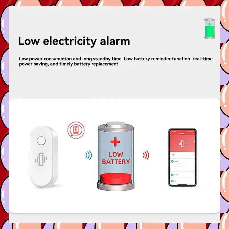 

A72Z Smart Wi-Fi датчик вибрации сигнализация беспроводной детектор вибрации оповещение активности в реальном времени и обнаружение ударов черный