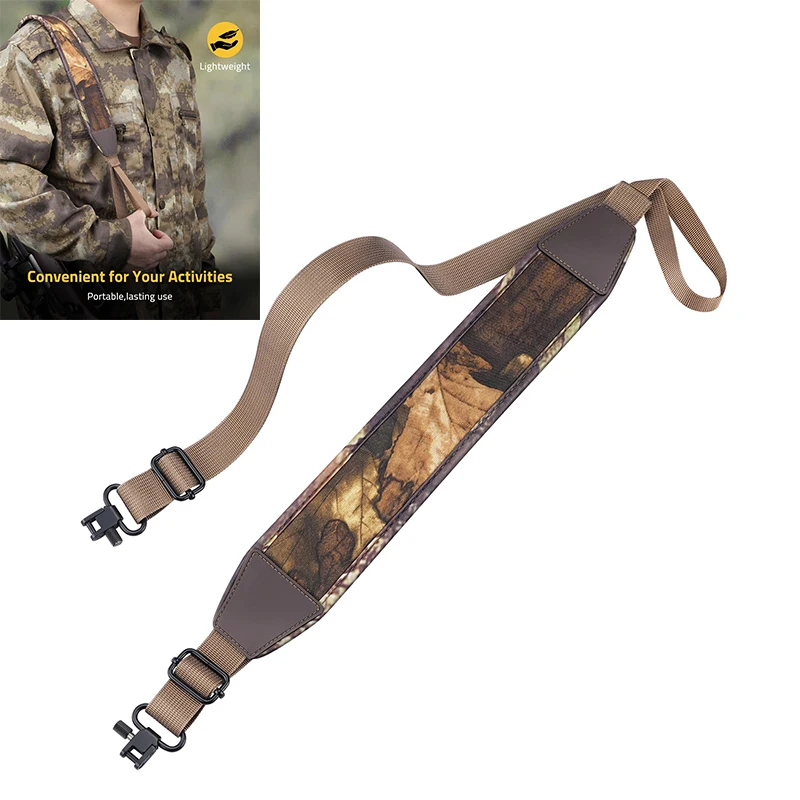 CVLIFE Two Point Sling Widened Shoulder Padded Strap with Metal Swivels Thumb Loop Length Adjustable for Outdoors
