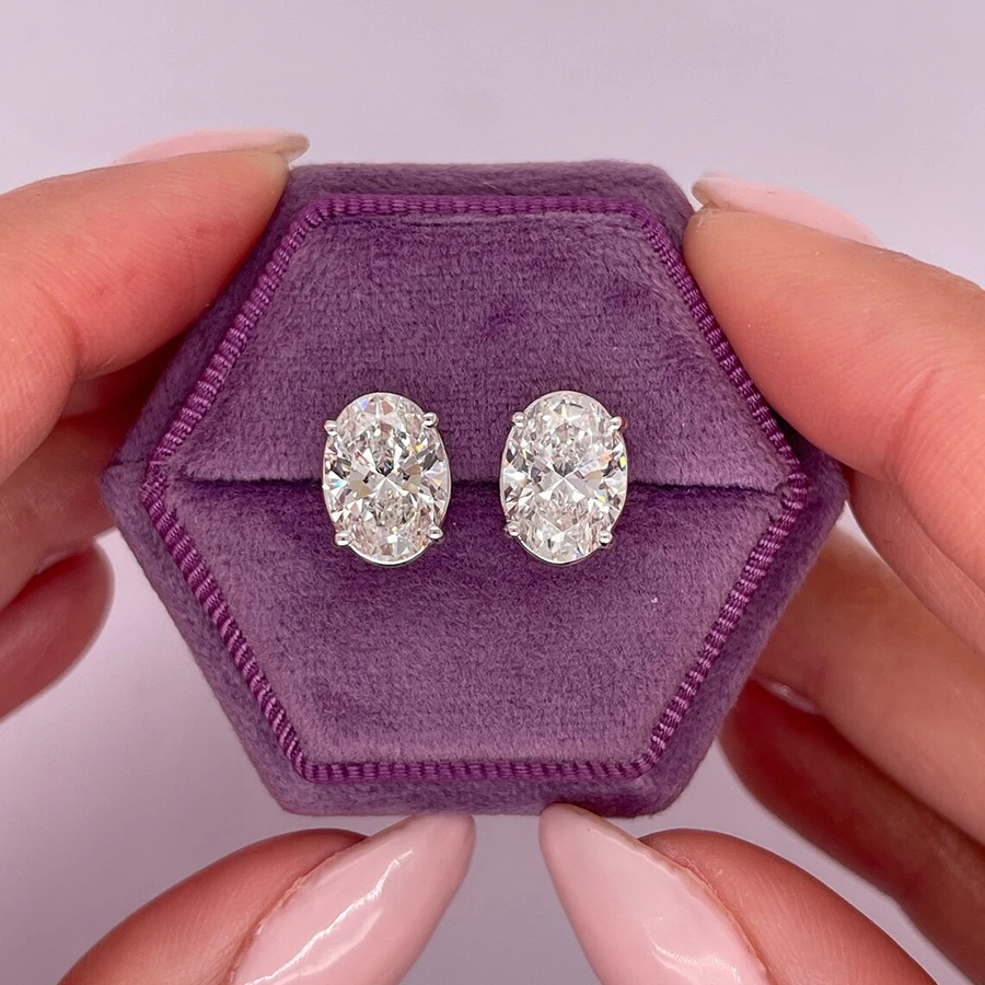 2 CTW IGI Certified Lab Grown Round Diamond Stud Earrings 14K White Gold DEF VS-VVS Diamond Earrings For Women Fine Wedding Party Jewelry Gift