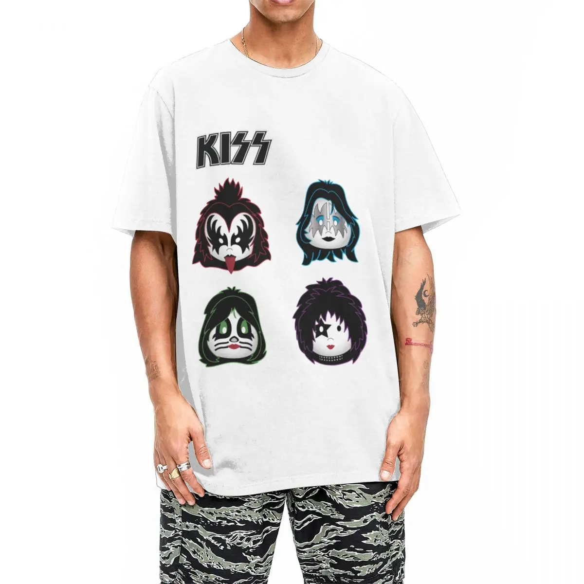 Kiss Band Solo Rock T Shirts Men Women's Cotton Funny T-Shirts Crew Neck Tee Shirt Short Sleeve Clothes Birthday Gift