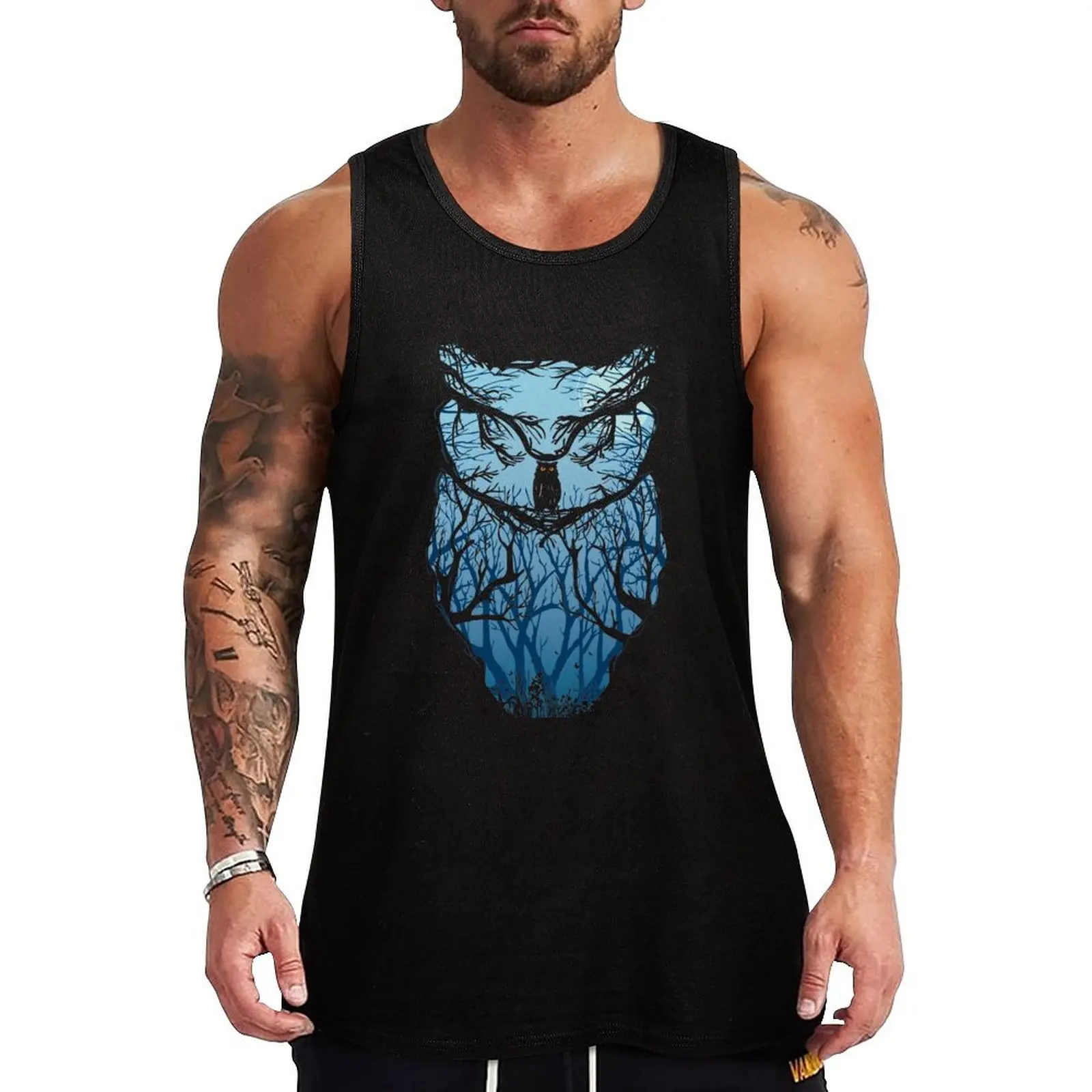 Rising owl Tank Top gym top Working vest men clothes