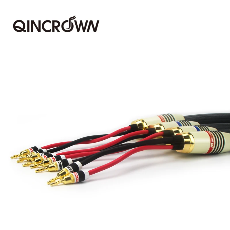Brand New Monster High Purity OFC Copper Fever Speaker Cable Audio Cable 24K Gold Plated Banana Plug