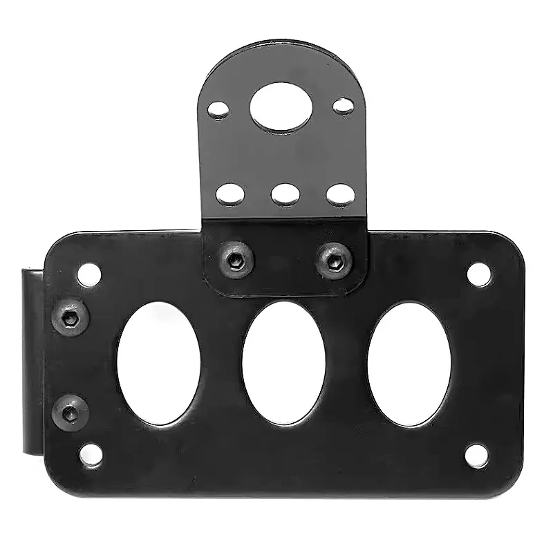 

Black Motorcycle License Plate Side Mount Holder Bracket Tail Brake Light Universal Fit