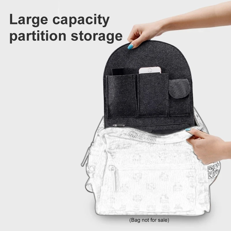 Felt Inner Liner Expand Storage Space Upgrade Accessories For MCM Backpack Travel School Bag Organizer Sorting Lining Pocket