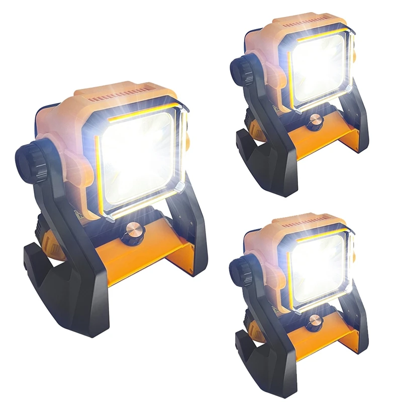 Dimmable LED Work Light Li-Ion Battery Outdoor Spotlight Cordless Flood Light