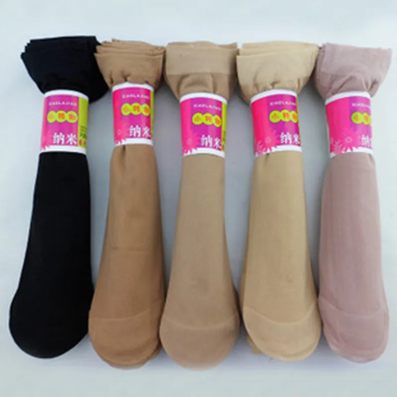 

100pair Velvet socks transparent thin silk The spring summer autumn black color short bi cai xia