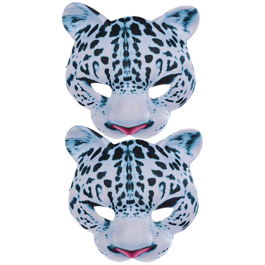 

2 Pcs Dolphin Halloween Snow Leopard Mask Travel Costumes Animal Masquerade Eva Masks Holiday Party