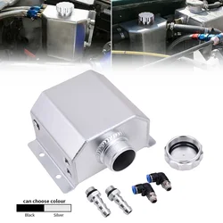 1L Silver Aluminum Coolant Radiator Overflow Recovery Water Tank Bottle with Cap