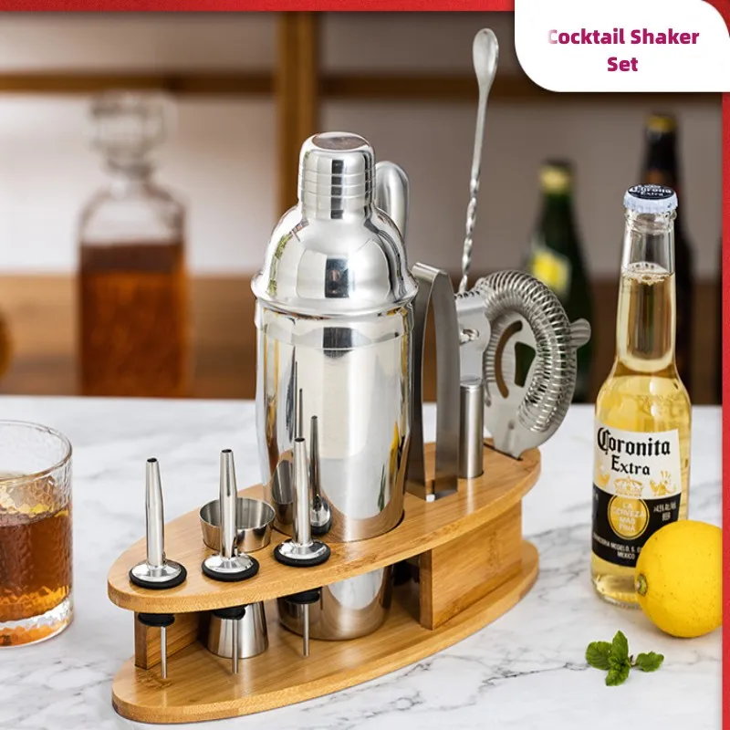 

Stainless Steel Cocktail Shaker Set Mixer Bartender Kit Cobbler Boston Shaker Bars Set Tools Jigger Mixer Muddler Pourer Spoon