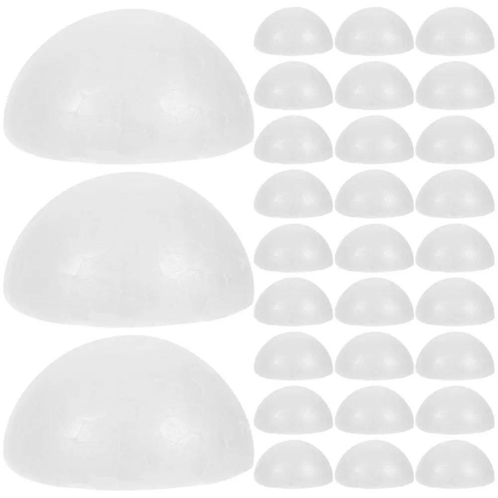

100Pcs White Polystyrene Foam Hemispherical Balls Half Round for Wedding Crafts DIY Floral Arrangements Art Art Foam Balls