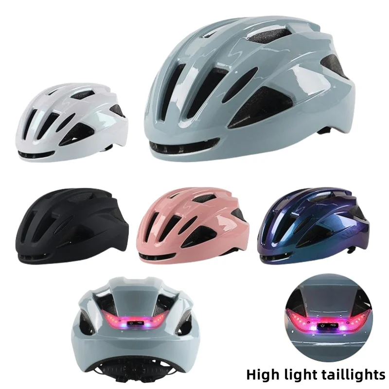 

Adult Bike Helmet with LED Rear Light, Lightweight and Breathable Bicycle helmet, Fit 58 - 62cm for Cycling
