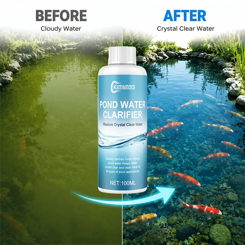 Water Tank Purifier for Ponds Clear Cloudy Water Fish Safe Sediment Remover for Courtyard Fish Ponds