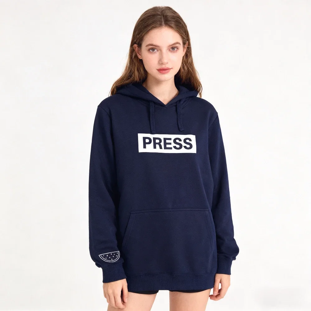 Press Hoodies Palestine Hoodie Cuff Print Cute and Simple Line Design of A Watermelon Shape Clothing Men Women Unisex Sweatshirt