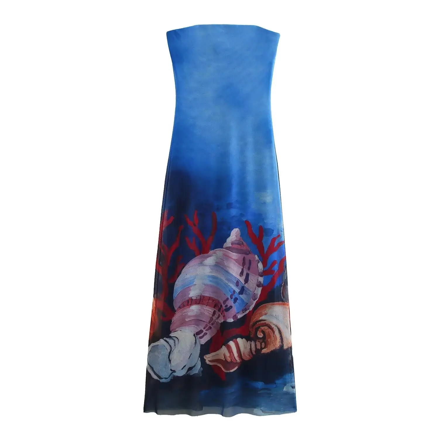 

Женское платье-топ с принтом ракушек, с открытой спиной