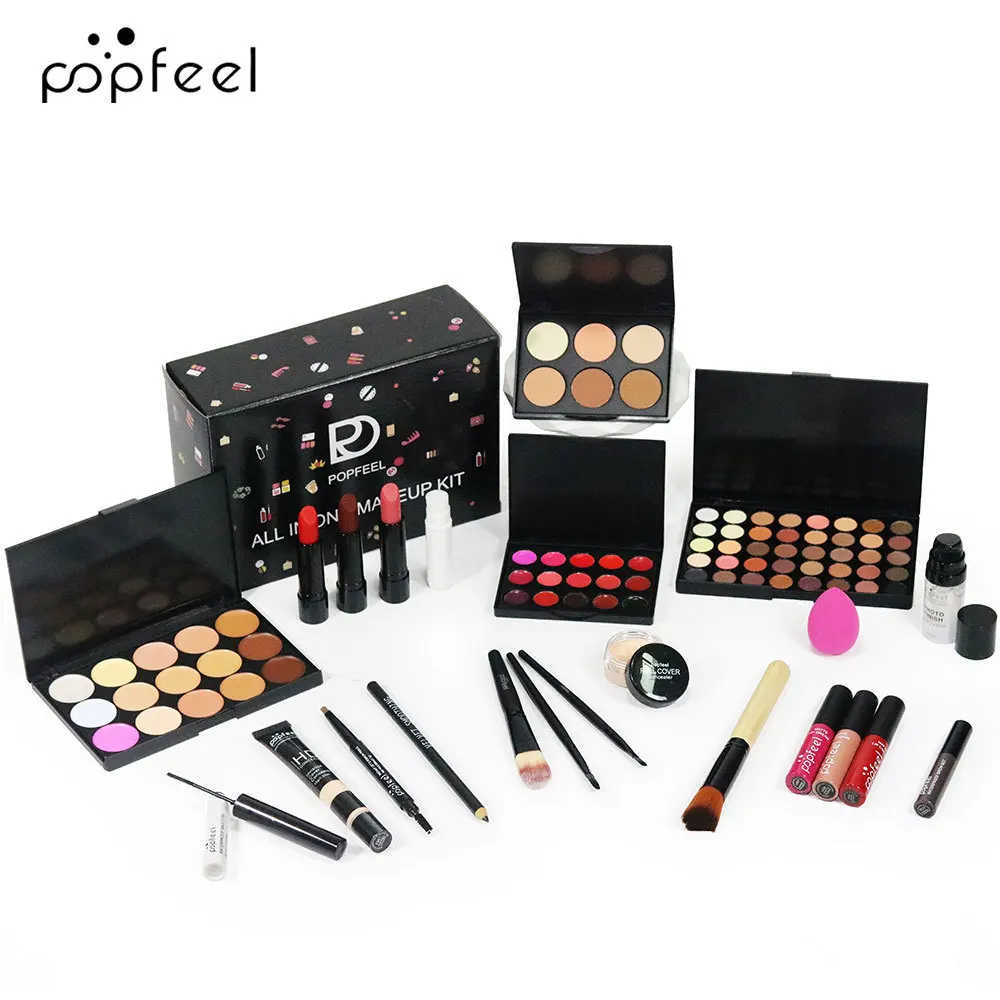 Kit per il trucco Popfeel in edizione limitata Set completo All in One Ombretto Eyeliner Correttore Fondotinta Set di lusso Regalo per le donne Cosmetici