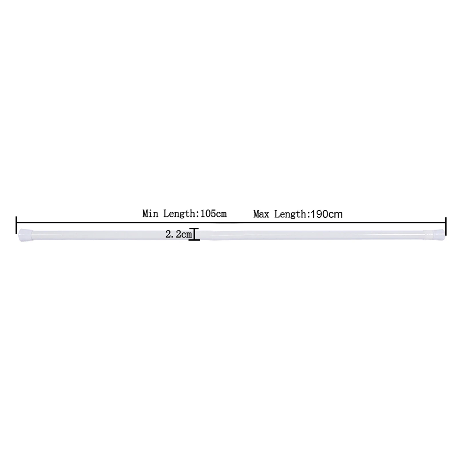 Bathroom Curtain Rail Extendable Spring Telescopic Shower Bathroom Window Curtain Rail Loaded Pole Rod 105‑190cm Curtain Rod view 5