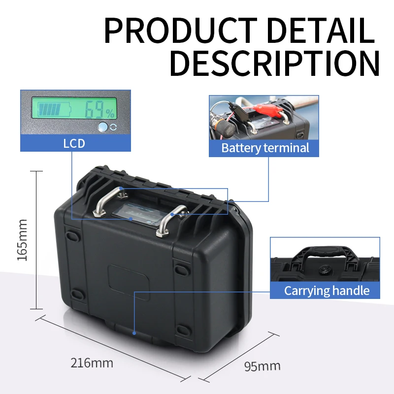 14.8V30Ah AU US UK EU PLUG with electric display screen outdoor raft fishing electric reel battery For SHIMANO DAIWA ECOODA Drop